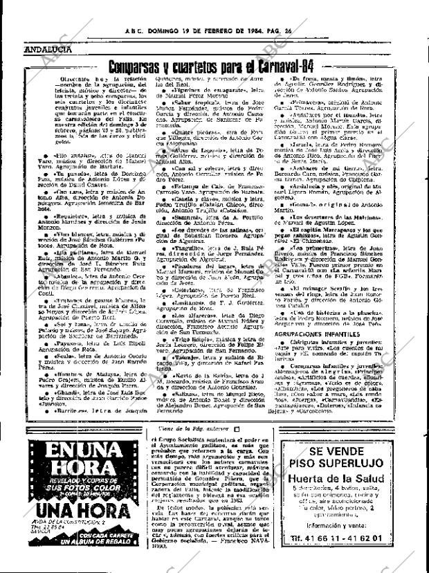 ABC SEVILLA 19-02-1984 página 26