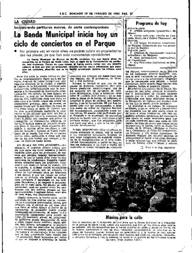 ABC SEVILLA 19-02-1984 página 37