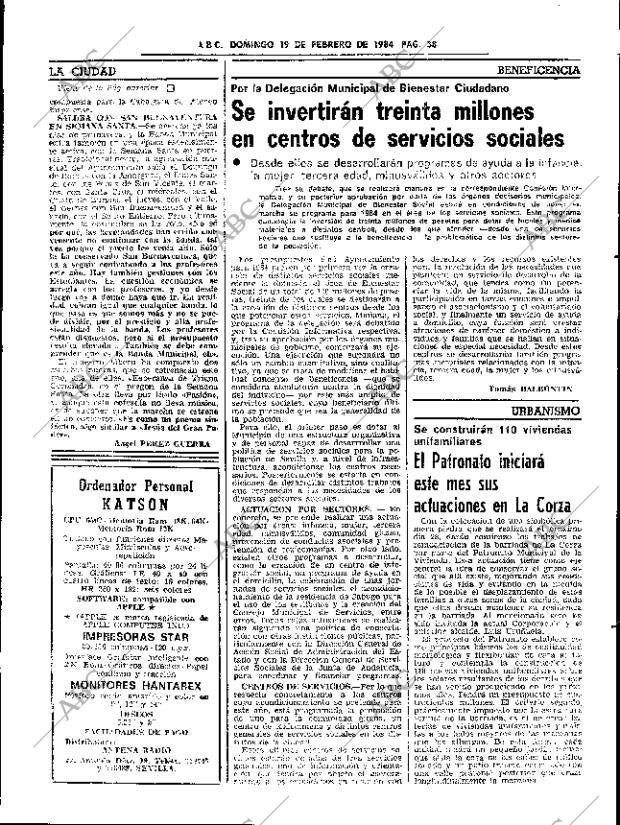 ABC SEVILLA 19-02-1984 página 38