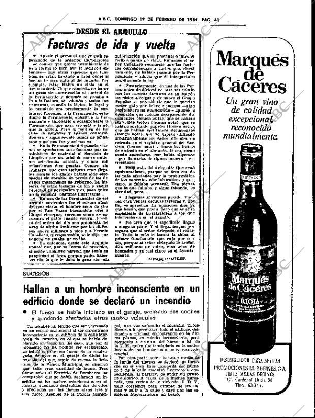 ABC SEVILLA 19-02-1984 página 41