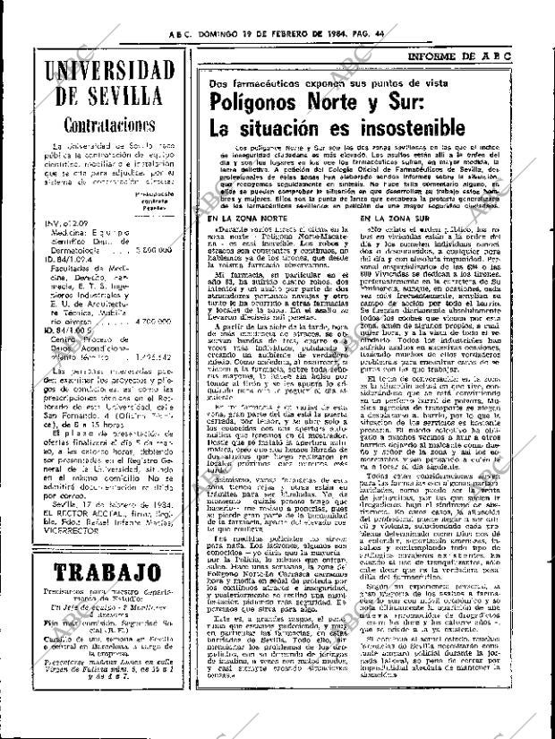 ABC SEVILLA 19-02-1984 página 44