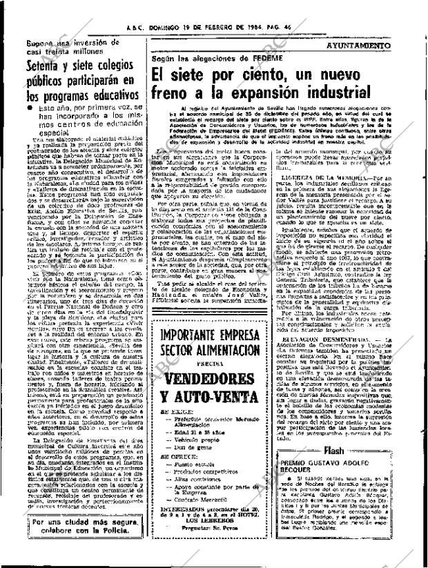 ABC SEVILLA 19-02-1984 página 46