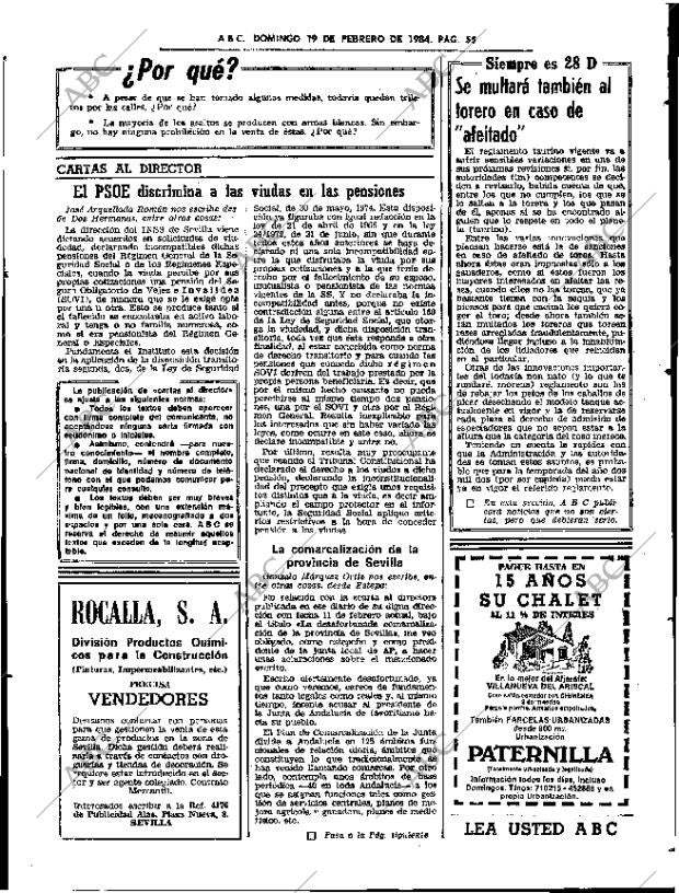 ABC SEVILLA 19-02-1984 página 55
