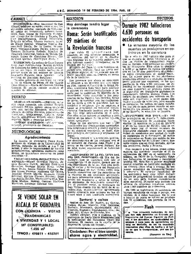 ABC SEVILLA 19-02-1984 página 58