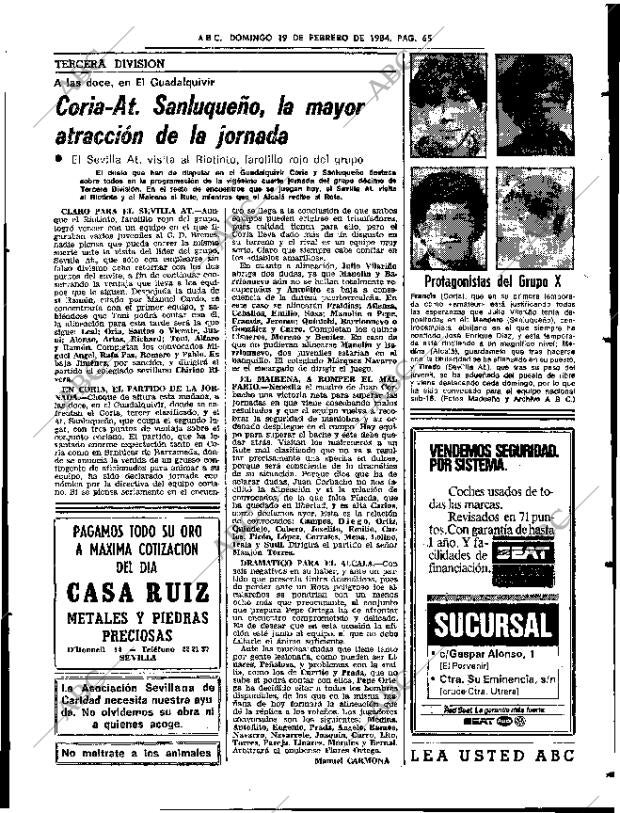 ABC SEVILLA 19-02-1984 página 65