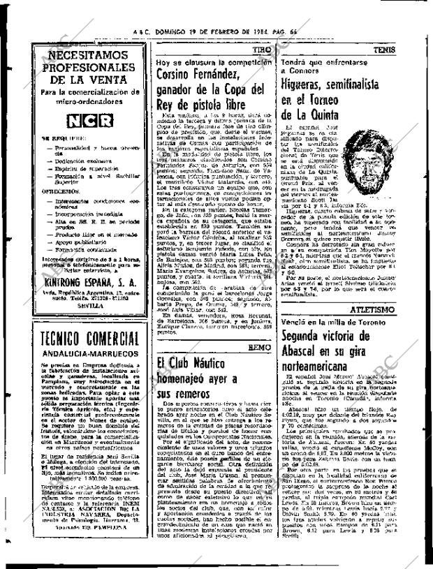 ABC SEVILLA 19-02-1984 página 66