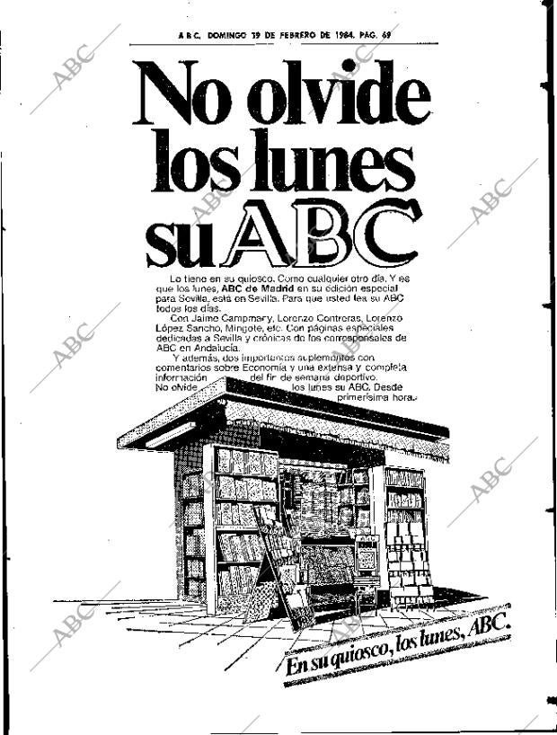 ABC SEVILLA 19-02-1984 página 69