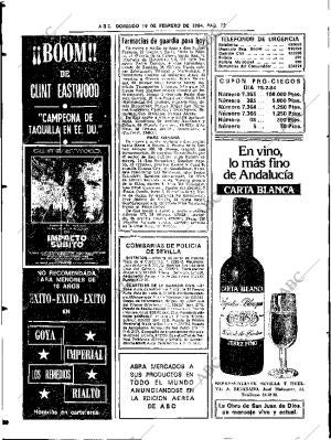 ABC SEVILLA 19-02-1984 página 72