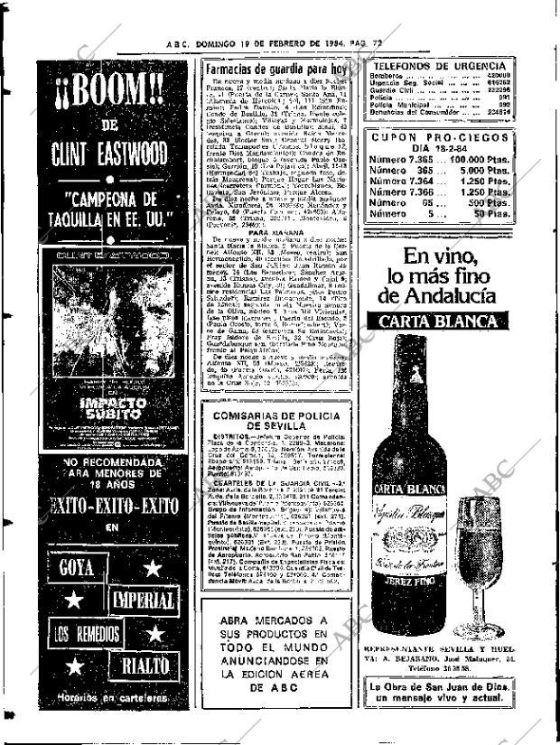 ABC SEVILLA 19-02-1984 página 72