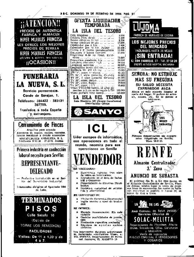 ABC SEVILLA 19-02-1984 página 81
