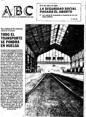 ABC SEVILLA 21-02-1984 página 1