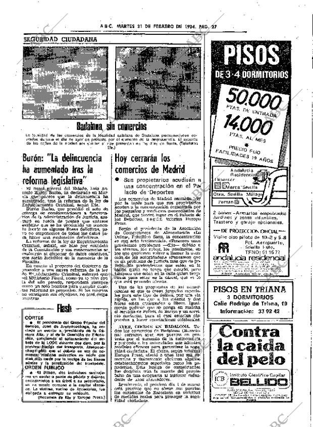 ABC SEVILLA 21-02-1984 página 27