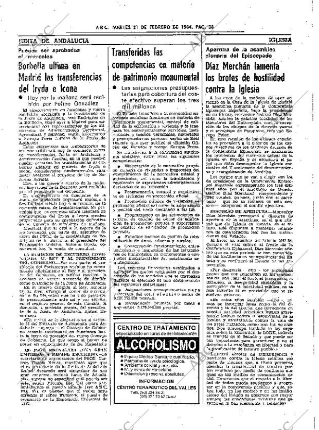 ABC SEVILLA 21-02-1984 página 28
