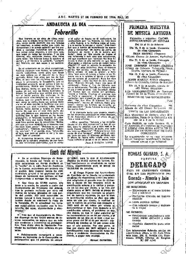 ABC SEVILLA 21-02-1984 página 33