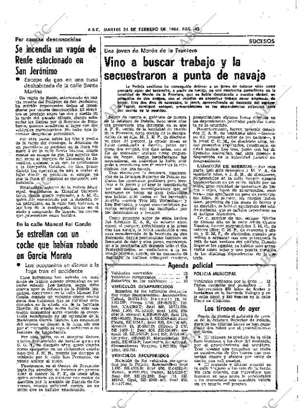 ABC SEVILLA 21-02-1984 página 42