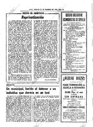 ABC SEVILLA 21-02-1984 página 43