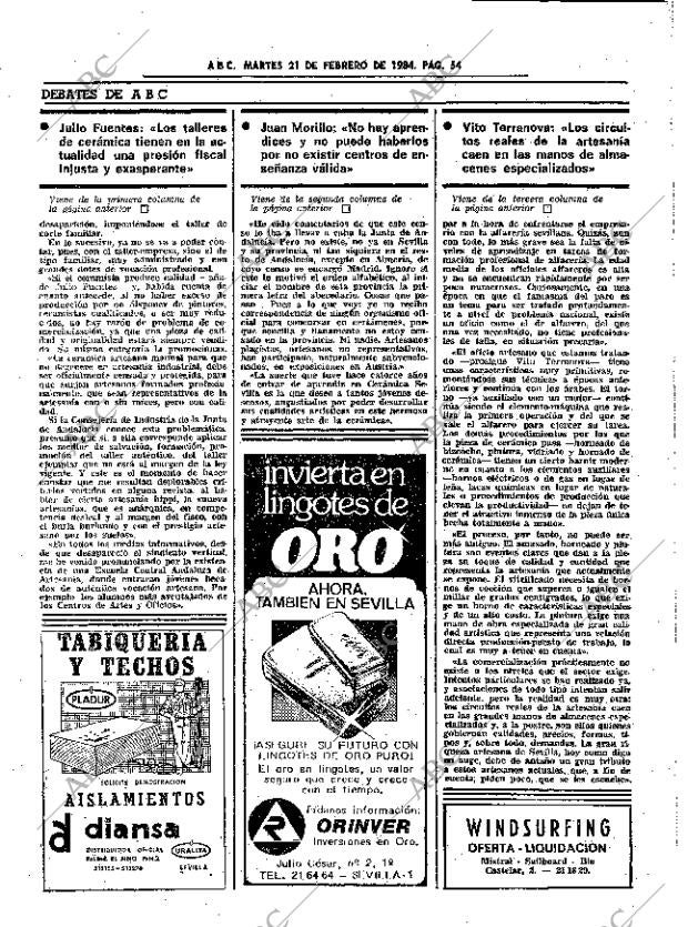 ABC SEVILLA 21-02-1984 página 54