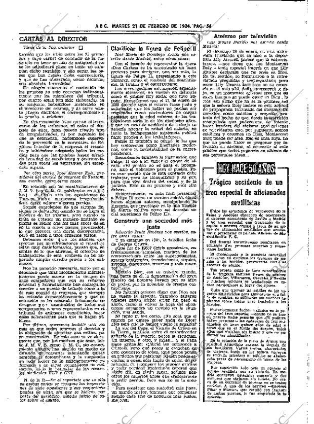 ABC SEVILLA 21-02-1984 página 56