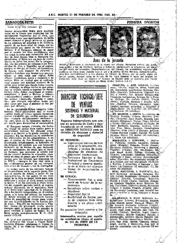 ABC SEVILLA 21-02-1984 página 64