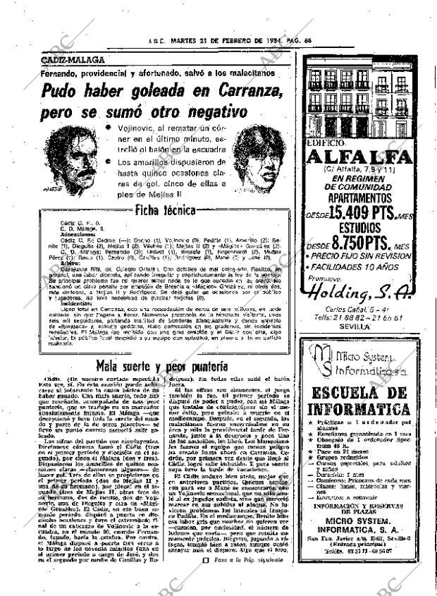 ABC SEVILLA 21-02-1984 página 65