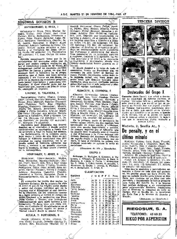 ABC SEVILLA 21-02-1984 página 67