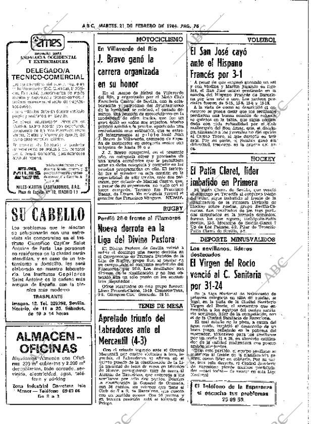 ABC SEVILLA 21-02-1984 página 76
