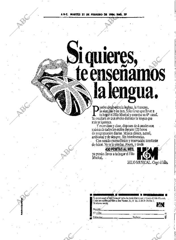 ABC SEVILLA 21-02-1984 página 77