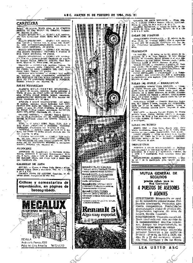 ABC SEVILLA 21-02-1984 página 81