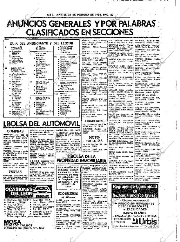 ABC SEVILLA 21-02-1984 página 82