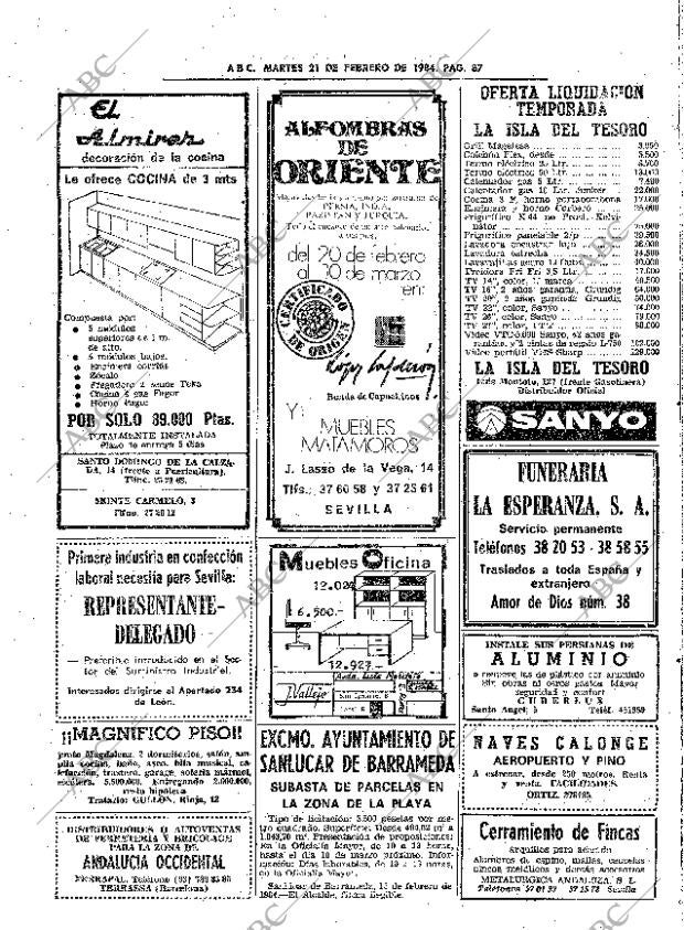 ABC SEVILLA 21-02-1984 página 87