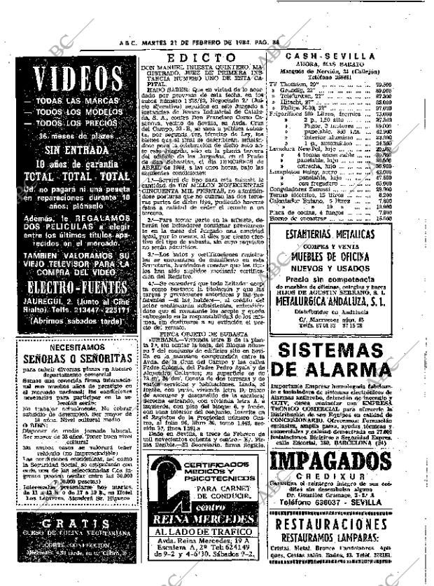ABC SEVILLA 21-02-1984 página 88