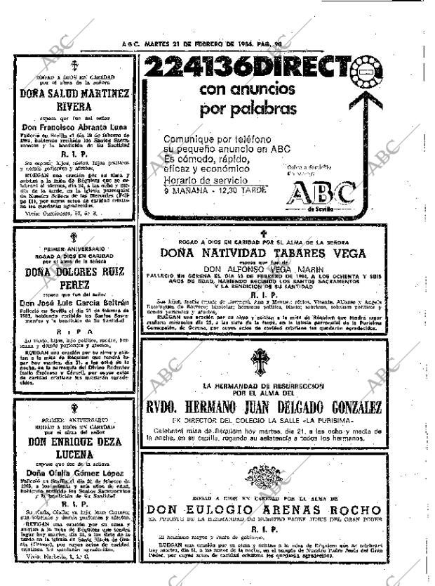 ABC SEVILLA 21-02-1984 página 90