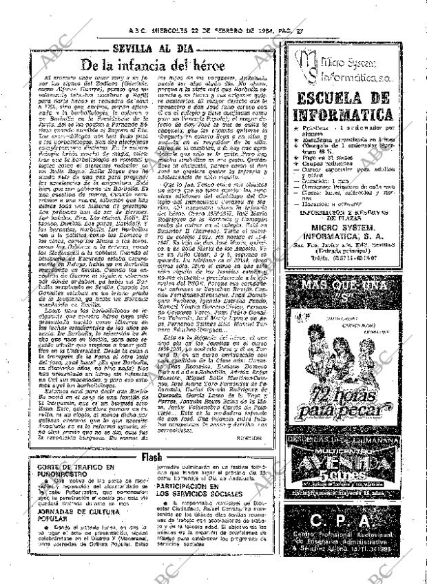 ABC SEVILLA 22-02-1984 página 27