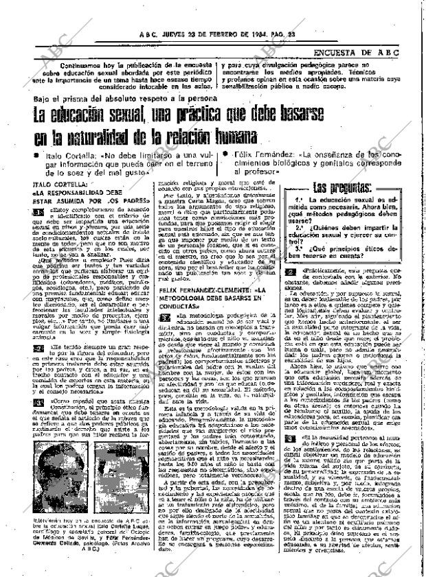 ABC SEVILLA 23-02-1984 página 23