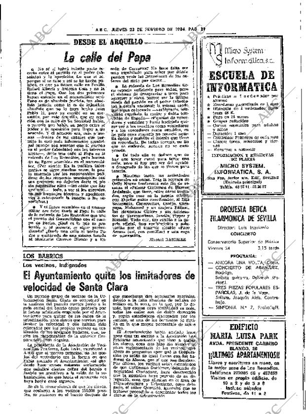 ABC SEVILLA 23-02-1984 página 29