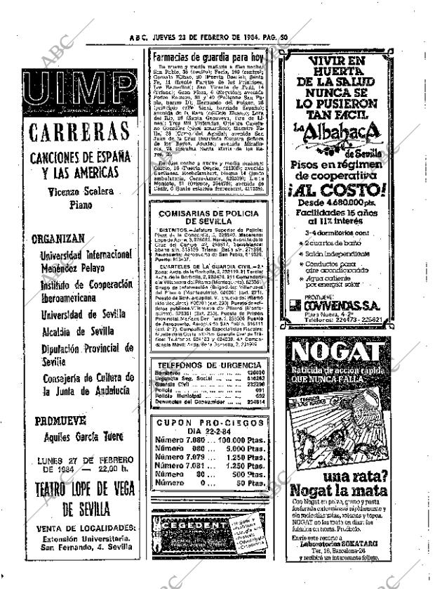 ABC SEVILLA 23-02-1984 página 50