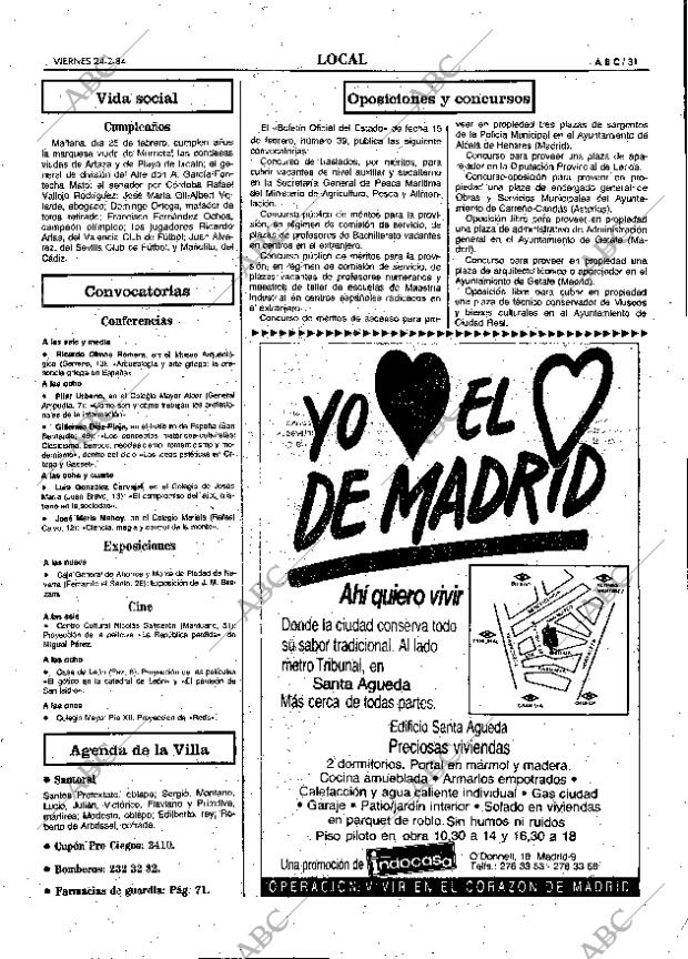 ABC MADRID 24-02-1984 página 31