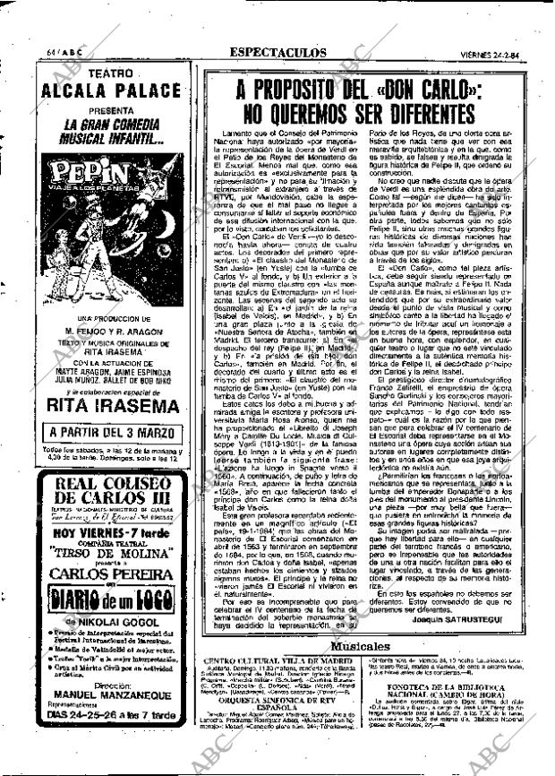 ABC MADRID 24-02-1984 página 64