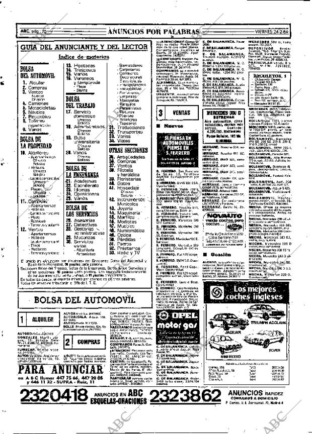 ABC MADRID 24-02-1984 página 70