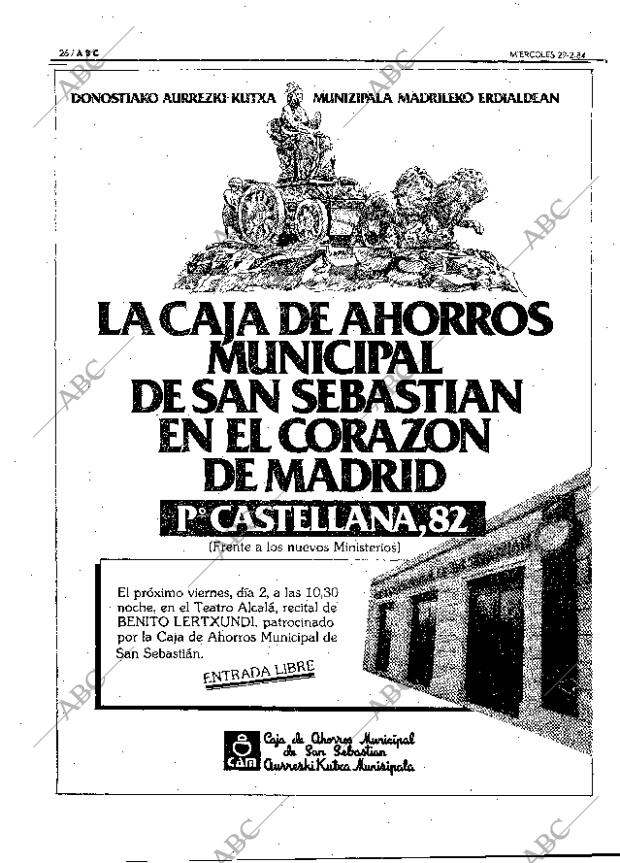 ABC MADRID 29-02-1984 página 26