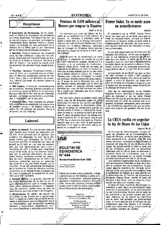 ABC MADRID 29-02-1984 página 52