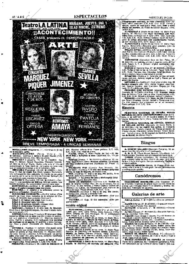 ABC MADRID 29-02-1984 página 68