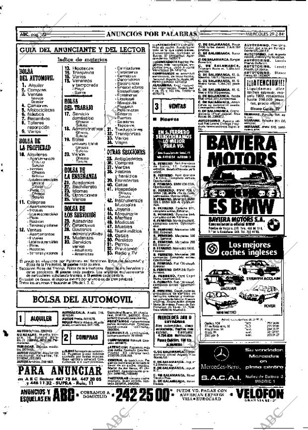 ABC MADRID 29-02-1984 página 70