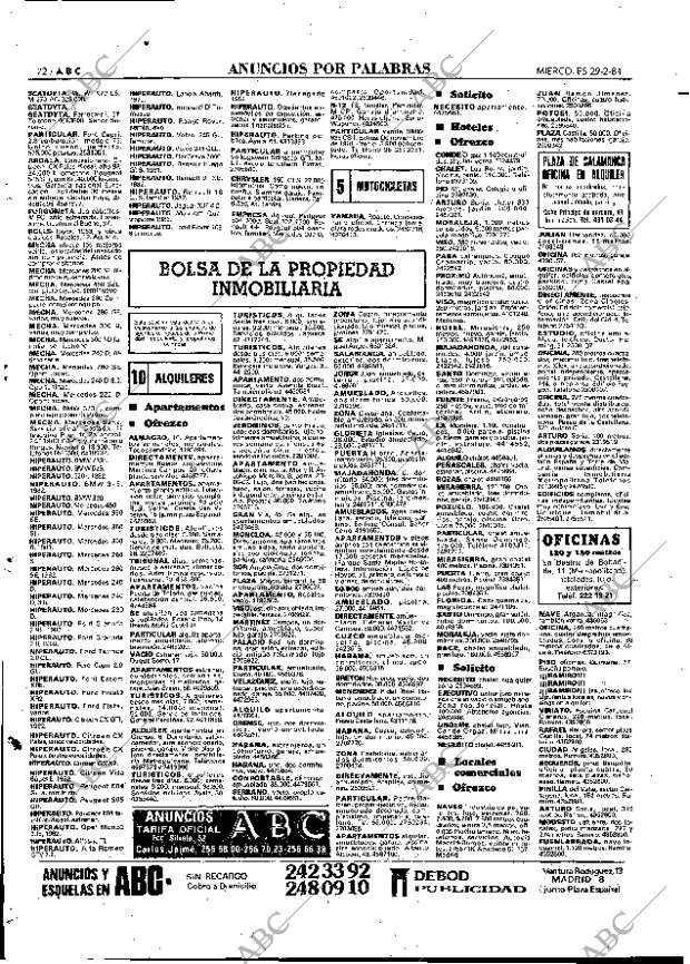 ABC MADRID 29-02-1984 página 72