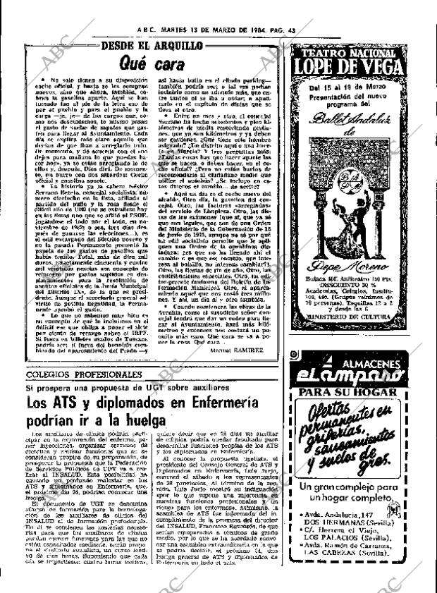 ABC SEVILLA 13-03-1984 página 43