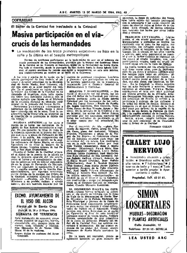 ABC SEVILLA 13-03-1984 página 45