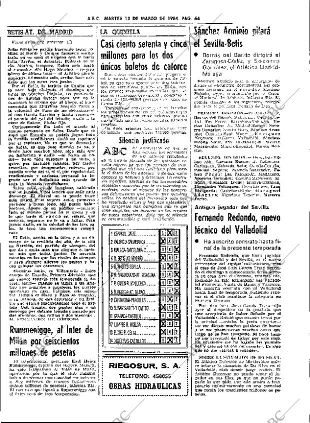 ABC SEVILLA 13-03-1984 página 64