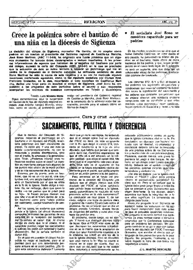 ABC MADRID 14-03-1984 página 39