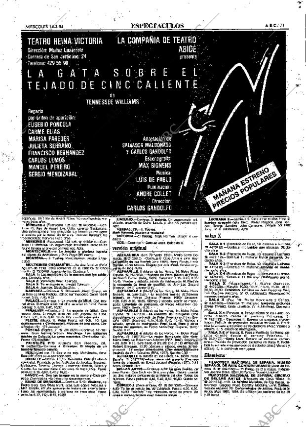 ABC MADRID 14-03-1984 página 71