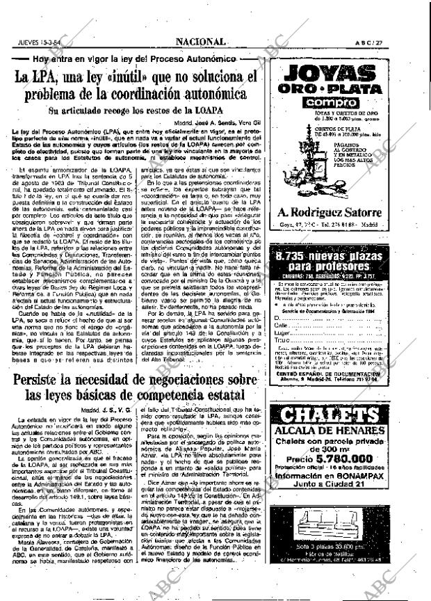 ABC MADRID 15-03-1984 página 27